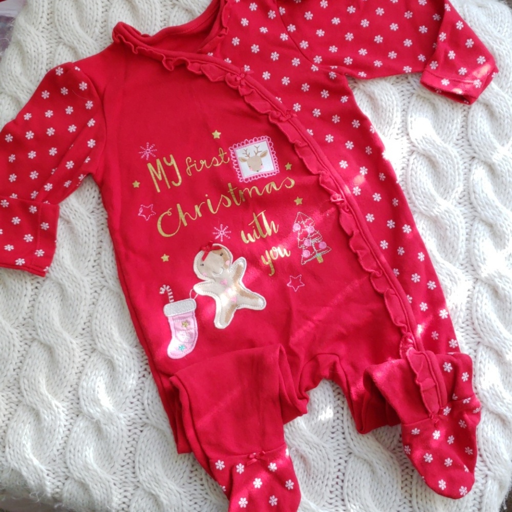Holiday Christmas 1st Christmas sleepsuit